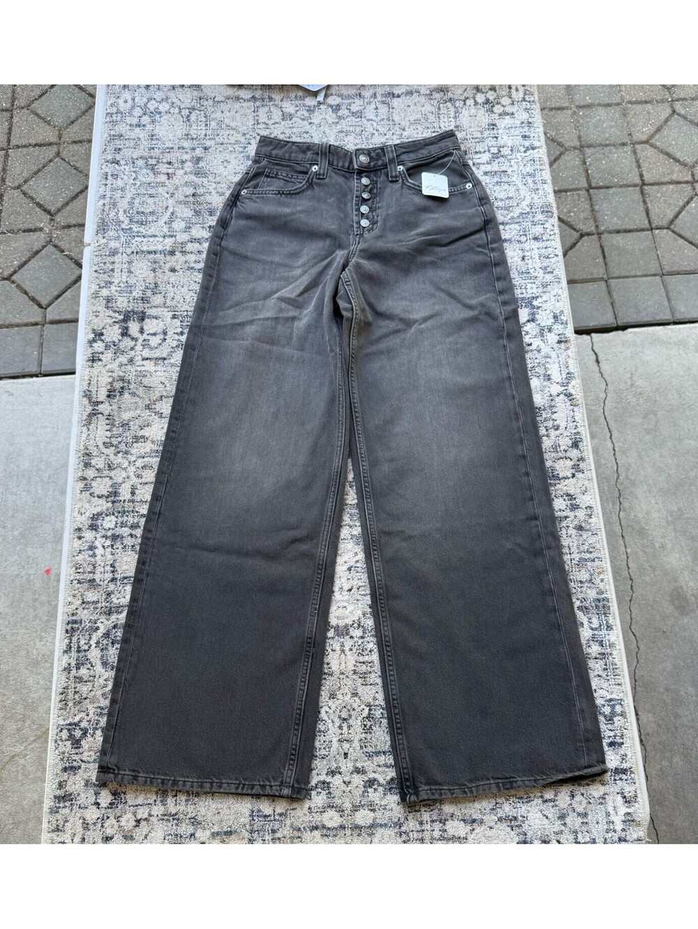 NEW FREE PEOPLE We The Free Nia Boyfriend Jeans Women's Size 24 Carbon